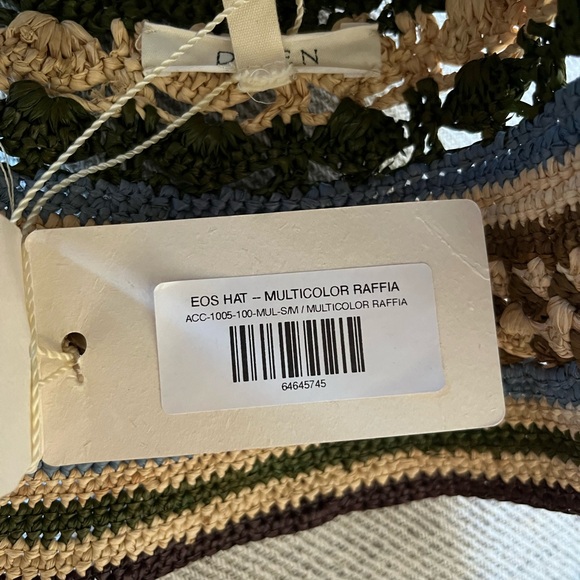 Doen Striped Crochet Bucket Hat in Cream and Green - Picture 4 of 4